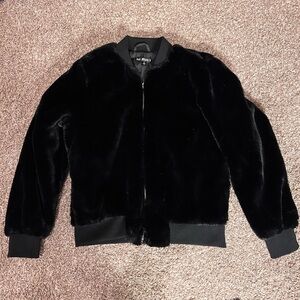 Say What? Luxurious Black Bomber Jacket